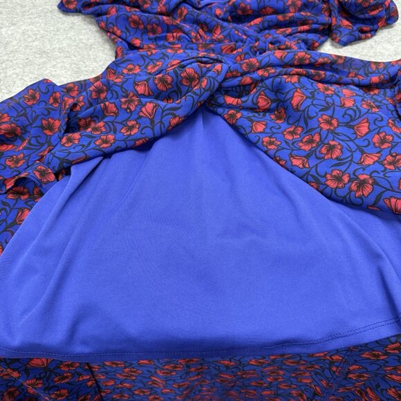 Disney Snow White and the Seven Dwarves Maxi Wrap Dress‎ M Royal Blue Red Floral - Picture 7 of 11